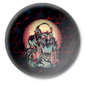 Значок с принтом Мастер ,  металл | круглая форма, металлическая застежка в виде булавки | cyberpunk 2077 | арт | графика | киберпанк