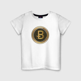 Детская футболка хлопок с принтом BITCOIN , 100% хлопок | круглый вырез горловины, полуприлегающий силуэт, длина до линии бедер | bitcoin | btc | биткоин | валюта | деньги | криптовалюта