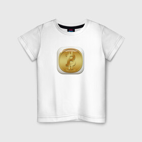 Детская футболка хлопок с принтом BITCOIN , 100% хлопок | круглый вырез горловины, полуприлегающий силуэт, длина до линии бедер | bitcoin | btc | биткоин | валюта | деньги | криптовалюта