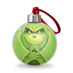 Ёлочный шар с принтом Гринч , Пластик | Диаметр: 77 мм | Тематика изображения на принте: the grinch | гринч | новый год | рождество