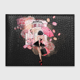 Обложка для студенческого билета с принтом Хочу в Париж , натуральная кожа | Размер: 11*8 см; Печать на всей внешней стороне | макарунс | париж | путешествия | розовое | шоппинг