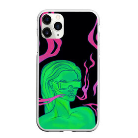 Чехол для iPhone 11 Pro Max матовый с принтом Neon style , Силикон |  | 2077 | girl | neon | purple | девушка | кислотный | неон | сyberpunk