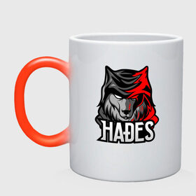 Кружка хамелеон с принтом HADES ESPORT , керамика | меняет цвет при нагревании, емкость 330 мл | Тематика изображения на принте: team | аид | амброзия | аспекты | билд | боги | волк | дары | киберспорт | кровь | оружие | персонаж | танатос | титан