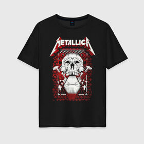 Женская футболка хлопок Oversize с принтом Metallica art 01 , 100% хлопок | свободный крой, круглый ворот, спущенный рукав, длина до линии бедер
 | and justice for all | metallica | metallica anger | metallica art | metallica st anger | metallica арт | metallica рисунок | metallica тур | st anger | металика | металика anger | металлика | металлика арт | металлика рисунок | рок