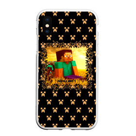 Чехол для iPhone XS Max матовый с принтом Minecraft , Силикон | Область печати: задняя сторона чехла, без боковых панелей | Тематика изображения на принте: minecraft | алекс | белый | блоки | ведьма | взрывчатка | визера | волк | гаст | добывать | дракон | зеленый куб | зомби | игра | крафт | крипер | кубики | лошадка | майн | майнкрафт | манкрафт | овечка | оцелот