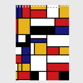 Скетчбук с принтом Color blocking , 100% бумага
 | 48 листов, плотность листов — 100 г/м2, плотность картонной обложки — 250 г/м2. Листы скреплены сверху удобной пружинной спиралью | Тематика изображения на принте: geometry | retro | retro style | stripes | urban | vintage | абстракция | винтаж | геометрические | геометрия | городской | девяностые | искусство | клетка | колор блок | линии | мондриан | полосатый | полоска | полосы