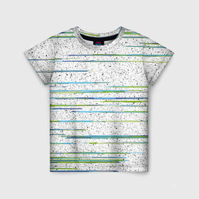 Детская футболка 3D с принтом Абстракция (Глитч) , 100% гипоаллергенный полиэфир | прямой крой, круглый вырез горловины, длина до линии бедер, чуть спущенное плечо, ткань немного тянется | glitch | stripes | абстракция | белый шум | глитч | глюк | линии | ошибка | полосы | текстура