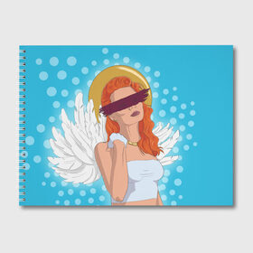 Альбом для рисования с принтом Angel , 100% бумага
 | матовая бумага, плотность 200 мг. | pop art | popart | ангел | девушка | зима | крылья | нимб | поп арт | рождественский ангел | рыжая девушка