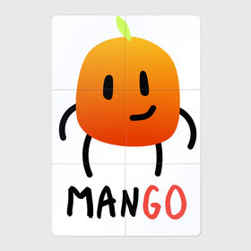 Магнитный плакат 2Х3 с принтом МанГо , Полимерный материал с магнитным слоем | 6 деталей размером 9*9 см | маскот | персонаж | тропика | улыбка | фрукт