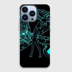 Чехол для iPhone 13 Pro с принтом Neon Dragon ,  |  | dragon | neon | девушка | дракон | маска | неоновый | полосы | текстуры | узоры | фигуры | черный