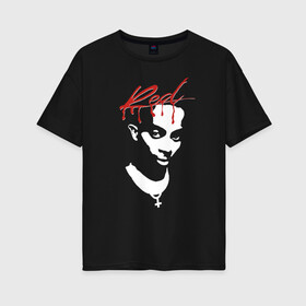 Женская футболка хлопок Oversize с принтом Playboi Carti Whole Lotta Red , 100% хлопок | свободный крой, круглый ворот, спущенный рукав, длина до линии бедер
 | carti | caty | lotta | merch | playboi | playboy | red | trap | whole | wlr | альбом | карти | мерч | новый | плейбой