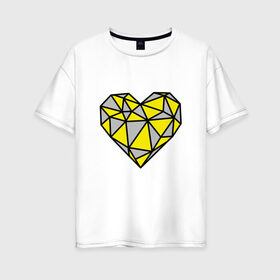 Женская футболка хлопок Oversize с принтом Сердце 2021 , 100% хлопок | свободный крой, круглый ворот, спущенный рукав, длина до линии бедер
 | влюбленность | любить | люблю | любовь | пара | сердце