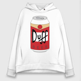 Женское худи Oversize хлопок с принтом Duff Beer , френч-терри — 70% хлопок, 30% полиэстер. Мягкий теплый начес внутри —100% хлопок | боковые карманы, эластичные манжеты и нижняя кромка, капюшон на магнитной кнопке | beer | duff | simpsons | гомер | симпсоны