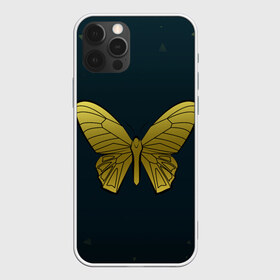 Чехол для iPhone 12 Pro Max с принтом Butterfly , Силикон |  | Тематика изображения на принте: бабочка | геомеирический | золотой | темный фон