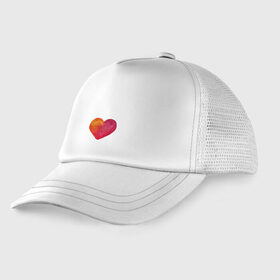 Детская кепка тракер с принтом Акварельное сердце , Козырек - 100% хлопок. Кепка - 100% полиэстер, Задняя часть - сетка | универсальный размер, пластиковая застёжка | день валентина | любовь | парные | сердца