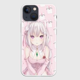 Чехол для iPhone 13 mini с принтом Эмилия ,  |  | anime | emilia | re zero | re: zero kara hajimeru isekai seikatsu | re: жизнь с нуля в альтернативном мире | неко | ре зеро | эмилия