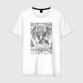 Мужская футболка хлопок с принтом Celestial , 100% хлопок | прямой крой, круглый вырез горловины, длина до линии бедер, слегка спущенное плечо. | angel | celestial | fantasy | warrior | ангел | воительница | небесная | руны | средневековье | фэнтези