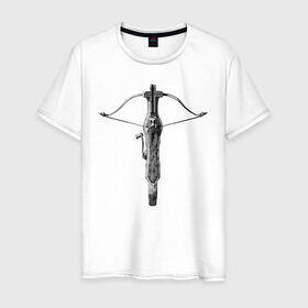 Мужская футболка хлопок с принтом Hunters crossbow #2 , 100% хлопок | прямой крой, круглый вырез горловины, длина до линии бедер, слегка спущенное плечо. | crossbow | fantasy | hunter | medival | weapon | арбалет | оружие | охотник | средневековье | фэнтэзи