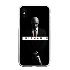 Чехол для iPhone XS Max матовый с принтом Hitman 3 , Силикон | Область печати: задняя сторона чехла, без боковых панелей | hitman | hitman 3 | hitman iii | красный | надпись | хитман | хитман 3