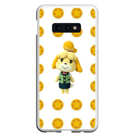 Чехол для Samsung S10E с принтом Animal crossing - Isabelle , Силикон | Область печати: задняя сторона чехла, без боковых панелей | Тематика изображения на принте: animal crossing | isabelle | детский | желтый | игра | изабелла | изабель | компьютерный | кроссинг | монеты | персонаж | подарок | узор | энимал кросинг