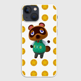 Чехол для iPhone 13 mini с принтом Animal crossing   Nook ,  |  | animal crossing | nook | детский | желтый | игра | компьютерный | кроссинг | монеты | нок | нук | персонаж | подарок | том нук | узор | энимал кросинг