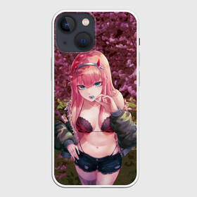 Чехол для iPhone 13 mini с принтом Zero Two Сад сакуры ,  |  | darling | darling in the franxx | zero two | вайфу | зеро ту | код 002 | любимый во франксе | франкс