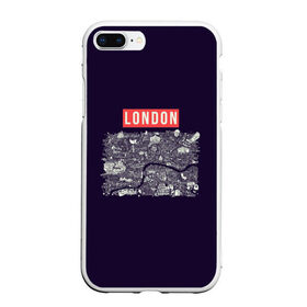 Чехол для iPhone 7Plus/8 Plus матовый с принтом LONDON , Силикон | Область печати: задняя сторона чехла, без боковых панелей | london | англия | биг бен | великобритания | достопримечательности | карта | литературная карта | лондон | путешествия | твист | чарли чаплин | шерлок холмс | я люблю лондон