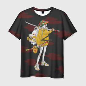Мужская футболка 3D с принтом Samurai girl , 100% полиэфир | прямой крой, круглый вырез горловины, длина до линии бедер | Тематика изображения на принте: black | japan | samurai | аниме | иероглиф | катана | персонаж | самурай | черный | япония