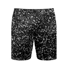 Мужские шорты спортивные с принтом Черно- белое ,  |  | Тематика изображения на принте: капли | краска | кружочки | минимализм | точки