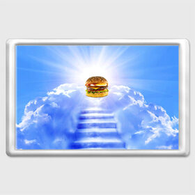 Магнит 45*70 с принтом Райский бургер , Пластик | Размер: 78*52 мм; Размер печати: 70*45 | Тематика изображения на принте: food | hamburger | hot dog | ангел | блики | булка | булочка | бургер | бутерброд | вкусняшки | гамбургер | еда | котлета | лестница | лучи | небесный | небо | обжора | облака | пейзаж | природа | рай | сендвич