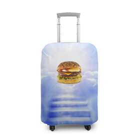 Чехол для чемодана 3D с принтом Райский бургер , 86% полиэфир, 14% спандекс | двустороннее нанесение принта, прорези для ручек и колес | food | hamburger | hot dog | ангел | блики | булка | булочка | бургер | бутерброд | вкусняшки | гамбургер | еда | котлета | лестница | лучи | небесный | небо | обжора | облака | пейзаж | природа | рай | сендвич