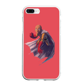 Чехол для iPhone 7Plus/8 Plus матовый с принтом Сайтама One Punch Man , Силикон | Область печати: задняя сторона чехла, без боковых панелей | Тематика изображения на принте: anime | one punch man | аниме | анимэ | бэнг | ван панч мэн | ванпанчмен | генос | кинг | сайтама | соник | супер герой | торнадо | уан панч мен