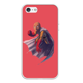 Чехол для iPhone 5/5S матовый с принтом Сайтама One Punch Man , Силикон | Область печати: задняя сторона чехла, без боковых панелей | anime | one punch man | аниме | анимэ | бэнг | ван панч мэн | ванпанчмен | генос | кинг | сайтама | соник | супер герой | торнадо | уан панч мен