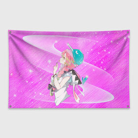 Флаг-баннер с принтом Мицури Канродзи , 100% полиэстер | размер 67 х 109 см, плотность ткани — 95 г/м2; по краям флага есть четыре люверса для крепления | demon slayer | kimetsu no aiba | mitsuri kanroji | клинок | мицури канродзи | рассекающий демонов