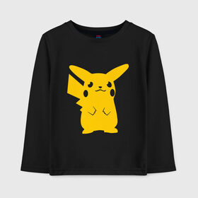 Детский лонгслив хлопок с принтом PIKACHU , 100% хлопок | круглый вырез горловины, полуприлегающий силуэт, длина до линии бедер | anime | manga | pika pika | pikachu | pokemon | аниме | желтый | мультфильм | пика пика | пикачу | покемоны | япония