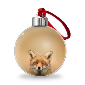 Ёлочный шар с принтом Милая лисичка , Пластик | Диаметр: 77 мм | fox | foxy | животное | звери | лиса | лисенок | лисичка | милая | рыжая | фокс