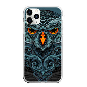 Чехол для iPhone 11 Pro Max матовый с принтом Ornament Owl , Силикон |  | Тематика изображения на принте: арт | глаза | животные | обложка | орнамент | перья | птица | рисунок | рок | сова | татуировки