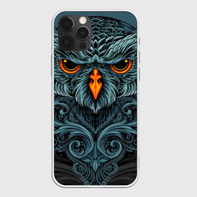 Чехол для iPhone 12 Pro Max с принтом Ornament Owl , Силикон |  | арт | глаза | животные | обложка | орнамент | перья | птица | рисунок | рок | сова | татуировки