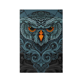 Обложка для паспорта матовая кожа с принтом Ornament Owl , натуральная матовая кожа | размер 19,3 х 13,7 см; прозрачные пластиковые крепления | арт | глаза | животные | обложка | орнамент | перья | птица | рисунок | рок | сова | татуировки