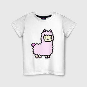 Детская футболка хлопок с принтом Альпаки , 100% хлопок | круглый вырез горловины, полуприлегающий силуэт, длина до линии бедер | альпаки | верблюды | животные | овечки | шерсть | шерстяные
