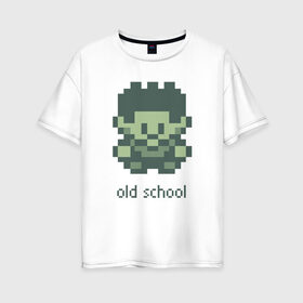 Женская футболка хлопок Oversize с принтом Old school , 100% хлопок | свободный крой, круглый ворот, спущенный рукав, длина до линии бедер
 | gameboy | игра | персонаж | пиксель | рпг