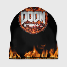 Шапка 3D с принтом DOOM Eternal , 100% полиэстер | универсальный размер, печать по всей поверхности изделия | doom eternal | дум | игра | компьютерная | логотип | надпись | огненный | огонь | подарок | пожар | символ | фанату | черный