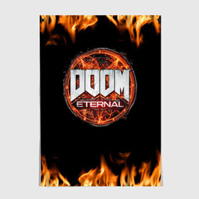 Постер с принтом DOOM Eternal , 100% бумага
 | бумага, плотность 150 мг. Матовая, но за счет высокого коэффициента гладкости имеет небольшой блеск и дает на свету блики, но в отличии от глянцевой бумаги не покрыта лаком | doom eternal | дум | игра | компьютерная | логотип | надпись | огненный | огонь | подарок | пожар | символ | фанату | черный