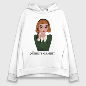 Женское худи Oversize хлопок с принтом Queens Gambit Ход Королевы , френч-терри — 70% хлопок, 30% полиэстер. Мягкий теплый начес внутри —100% хлопок | боковые карманы, эластичные манжеты и нижняя кромка, капюшон на магнитной кнопке | the queens gambit | бэт хармон | королева | милая девушка | рыжая | рыжая девушка | сериал | сериал про шахматы | ход королевы | шахматы | элизабет хармон