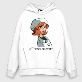 Мужское худи Oversize хлопок с принтом Queens Gambit Ход Королевы , френч-терри — 70% хлопок, 30% полиэстер. Мягкий теплый начес внутри —100% хлопок | боковые карманы, эластичные манжеты и нижняя кромка, капюшон на магнитной кнопке | the queens gambit | бэт хармон | королева | милая девушка | рыжая | рыжая девушка | сериал | сериал про шахматы | ход королевы | шахматы | элизабет хармон