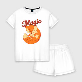 Женская пижама с шортиками хлопок с принтом Magic , 100% хлопок | футболка прямого кроя, шорты свободные с широкой мягкой резинкой | 1 годик | love | дети | детские | любовь | малыш | малыши | ребенок