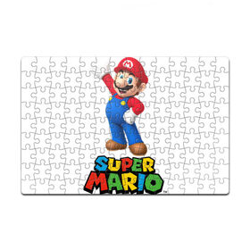 Пазл магнитный 126 элементов с принтом Super Mario , полимерный материал с магнитным слоем | 126 деталей, размер изделия —  180*270 мм | видеоигра | игра | марио | персонаж