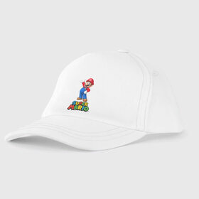Детская бейсболка с принтом Super Mario , 100% хлопок | классический козырек, металлическая застежка-регулятор размера | видеоигра | игра | марио | персонаж