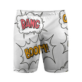 Мужские шорты спортивные с принтом Новые товары ,  |  | bang | boom | wow | взрыв | вспышка