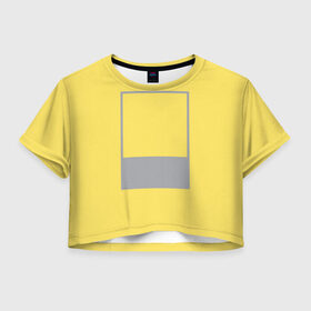 Женская футболка Crop-top 3D с принтом Цвет года , 100% полиэстер | круглая горловина, длина футболки до линии талии, рукава с отворотами | 13 0647 illuminating | 17 5104 ultimate gray | 2021 | pantone